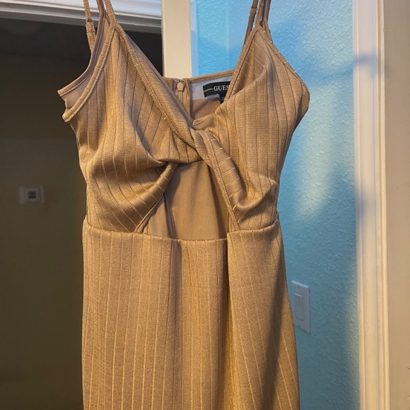 Spaghetti strap beige dress - Picture 2 of 2